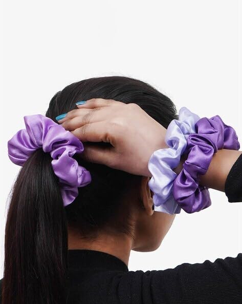[10pcs/Set] Silk Scrunchies, Soft Elastic Satin Ties - Comfy And Stylish Hair Accesories, Scrunchie Women, Minimizes Breakage & Friction Frizz Free [Royal Purple]