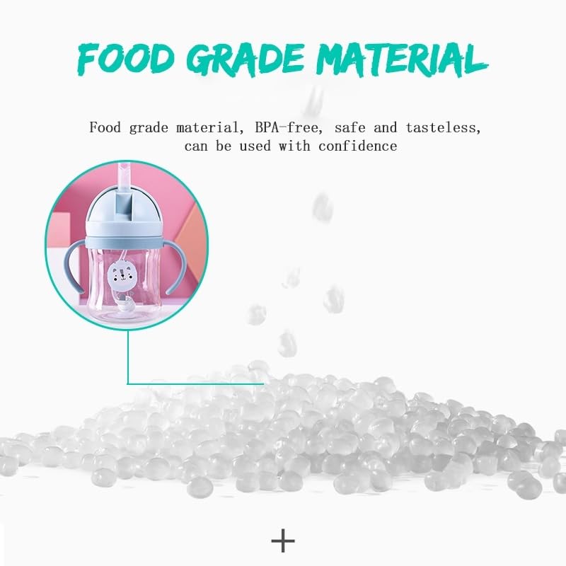 Toddler Water Bottle Sippy Cup Weighted Straw, Trainer Cup with Handles 6+, Non Spill Toddler Sippy Cup, Baby Water Bottle, Leakproof, 220ml