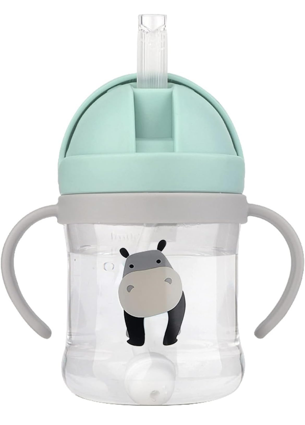 Toddler Water Bottle Sippy Cup Weighted Straw, Trainer Cup with Handles 6+, Non Spill Toddler Sippy Cup, Baby Water Bottle, Leakproof, 220ml