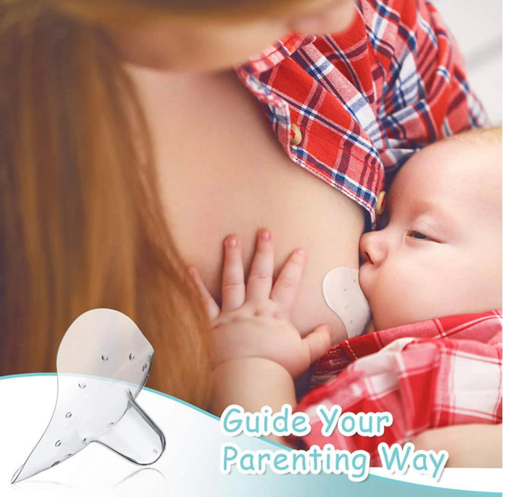 2pcs/Set Nipple Shields for Breastfeeding, Contact Breast Shield, Guards for Newborn - Help with Latch Difficulties, Flat or Inverted Nipples, Breast Feeding BPA Free Reusable Soft Silicone Protectors