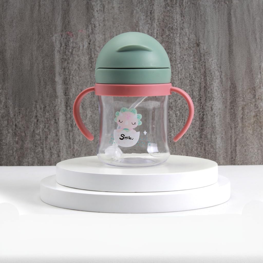 Neo10Ten Toddler Water Bottle Sippy Cup Weighted Straw, Trainer Cup with Handles 6+, Non Spill Toddler Sippy Cup, Baby Water Bottle, Leakproof, 220ml