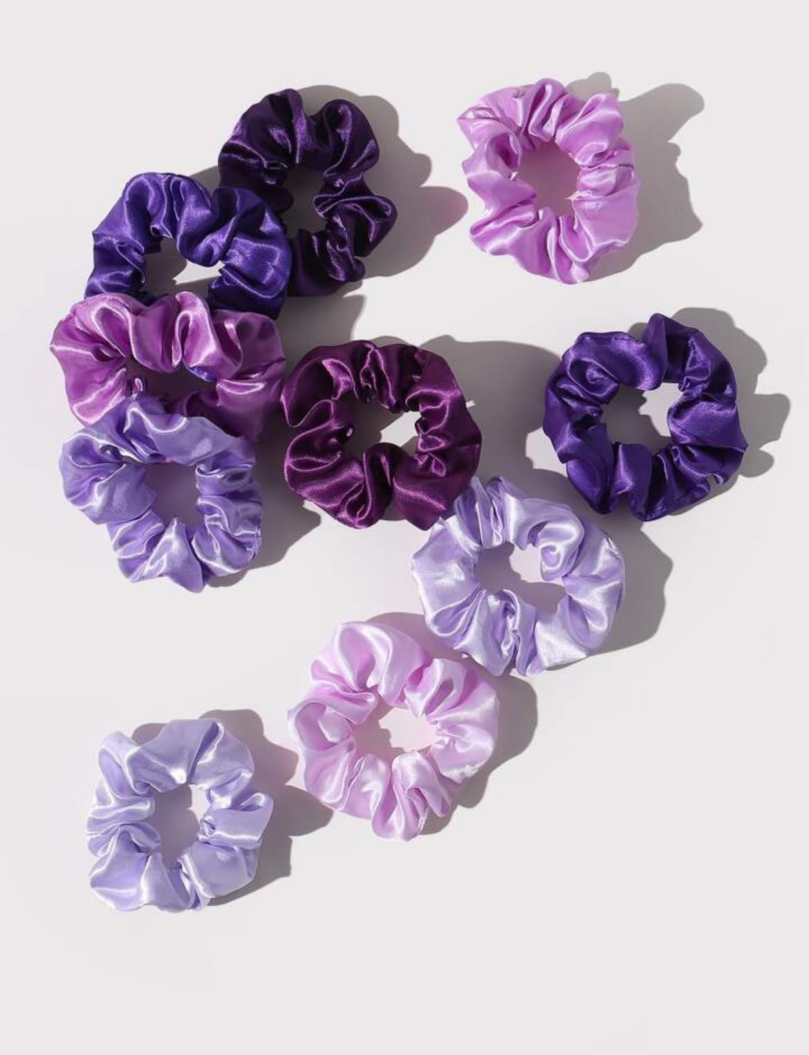 10pcs/Set Silky Hair Scrunchies, Soft Elastic Satin - Comfy And Stylish Hair Accesories, Purple Scrunchies Women, Girls Gentle Texture Minimizes Breakage & Friction Frizz Free [Royal Purple Mix]
