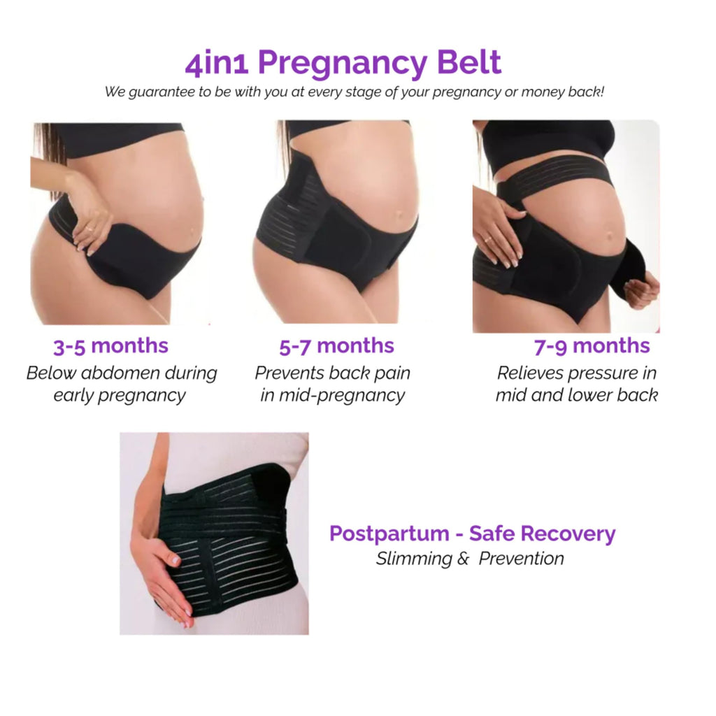 4in1 Pressure Relief Pregnancy Belt for Maternity Support - Pelvic Pain SPD&PGP, Hip Pain Relieve Back, Pregnancy Recovery Belt Postpartum, Large: 14-16 [90cm - 120cm]