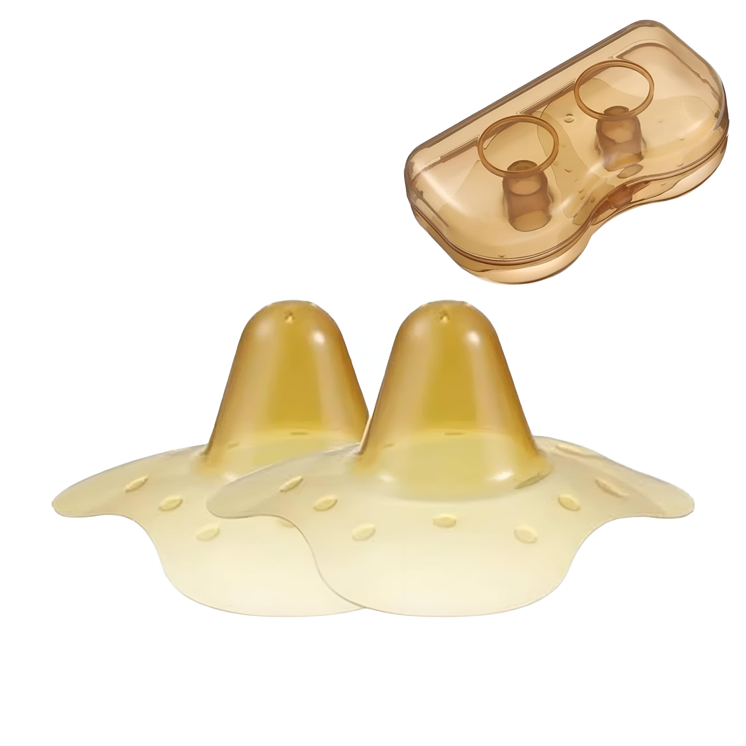 2pcs/Set Contact Nipple Shields for Breastfeeding Breast Nipple Shield from Ultra Thin Silicone Breast Milk Feeding Protector Nipple Shield Breastfeeding, BPA Free [Nude Triangle]