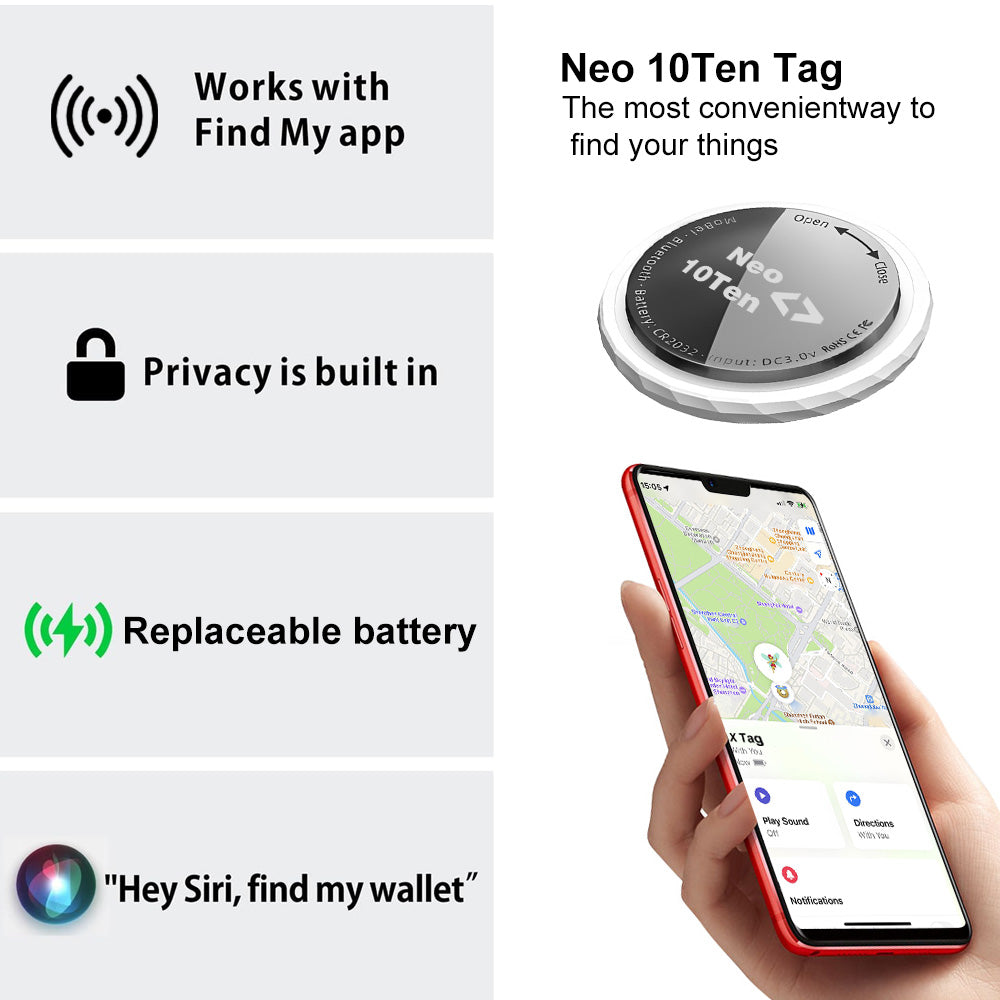 Neo10Ten Air Tracking Tag 2 Pack | Apple Find My Compatible | IP67