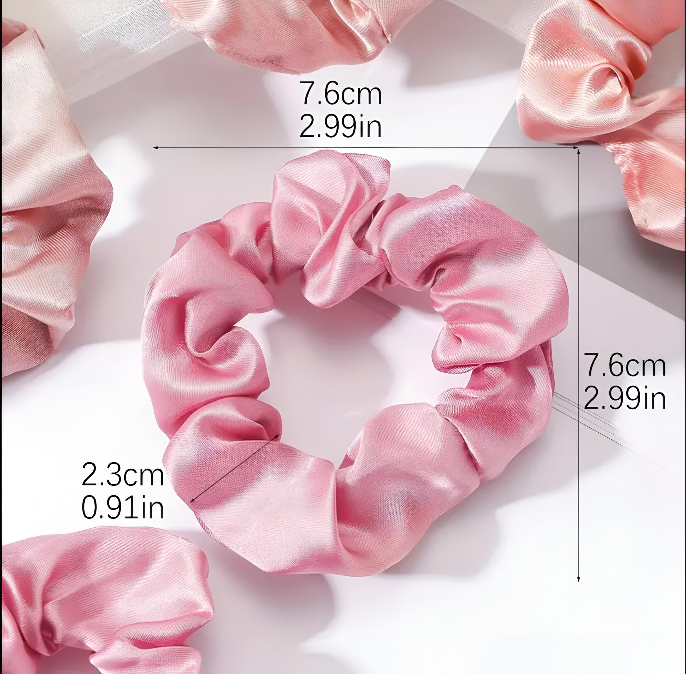 12pcs/Set Soft Elastic Silk Scrunchies, Hair Loops Ponytail Holders Hair Ties Satin Colorful Scrunchie- Comfy&Staylish Hair Accesories, Prevents Breakage, Friction and Creases [Small Pink Variety]
