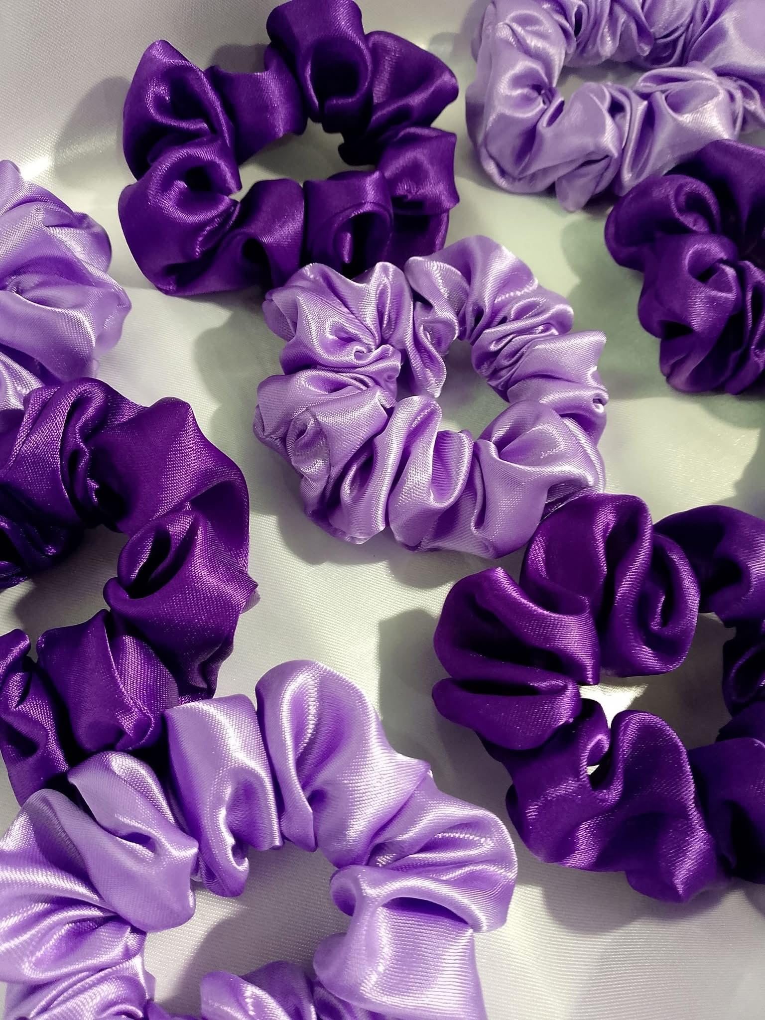 [10pcs/Set] Silk Scrunchies, Soft Elastic Satin Ties - Comfy And Stylish Hair Accesories, Scrunchie Women, Minimizes Breakage & Friction Frizz Free [Royal Purple]