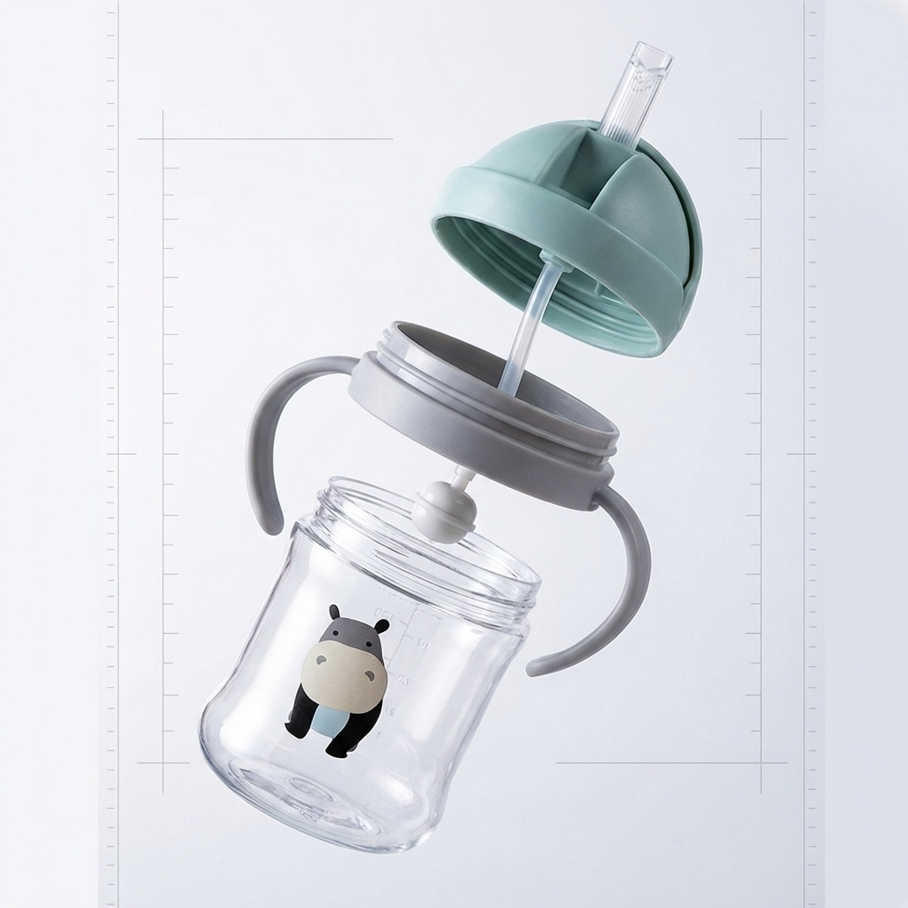 Neo10Ten Sippy Cup with Weighted Straw & Handles | Leak-Proof | BPA Free | 6+ Months | 220ml