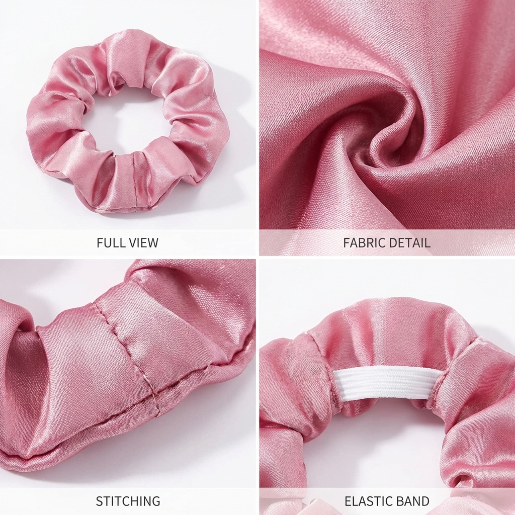 Neo10Ten Silk Scrunchies | Pink Variety | Satin Silk | Pack of 12