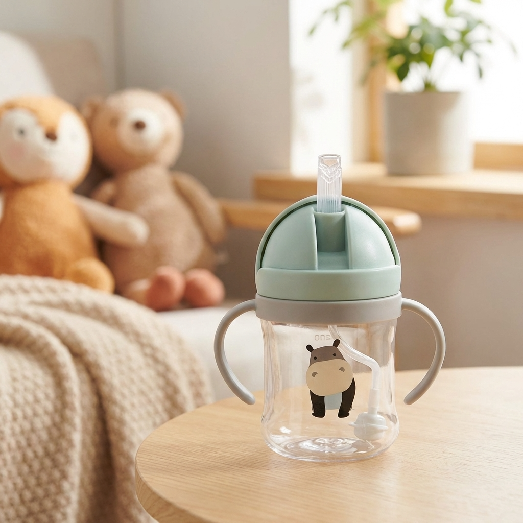 Neo10Ten Sippy Cup with Weighted Straw & Handles | Leak-Proof | BPA Free | 6+ Months | 220ml