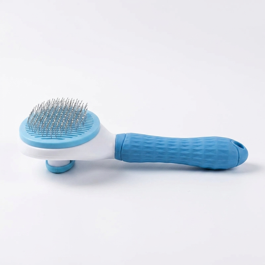 Neo10Ten Self-Cleaning Pet Grooming Brush | Dogs, Cats, Rabbits & Horses | Blue