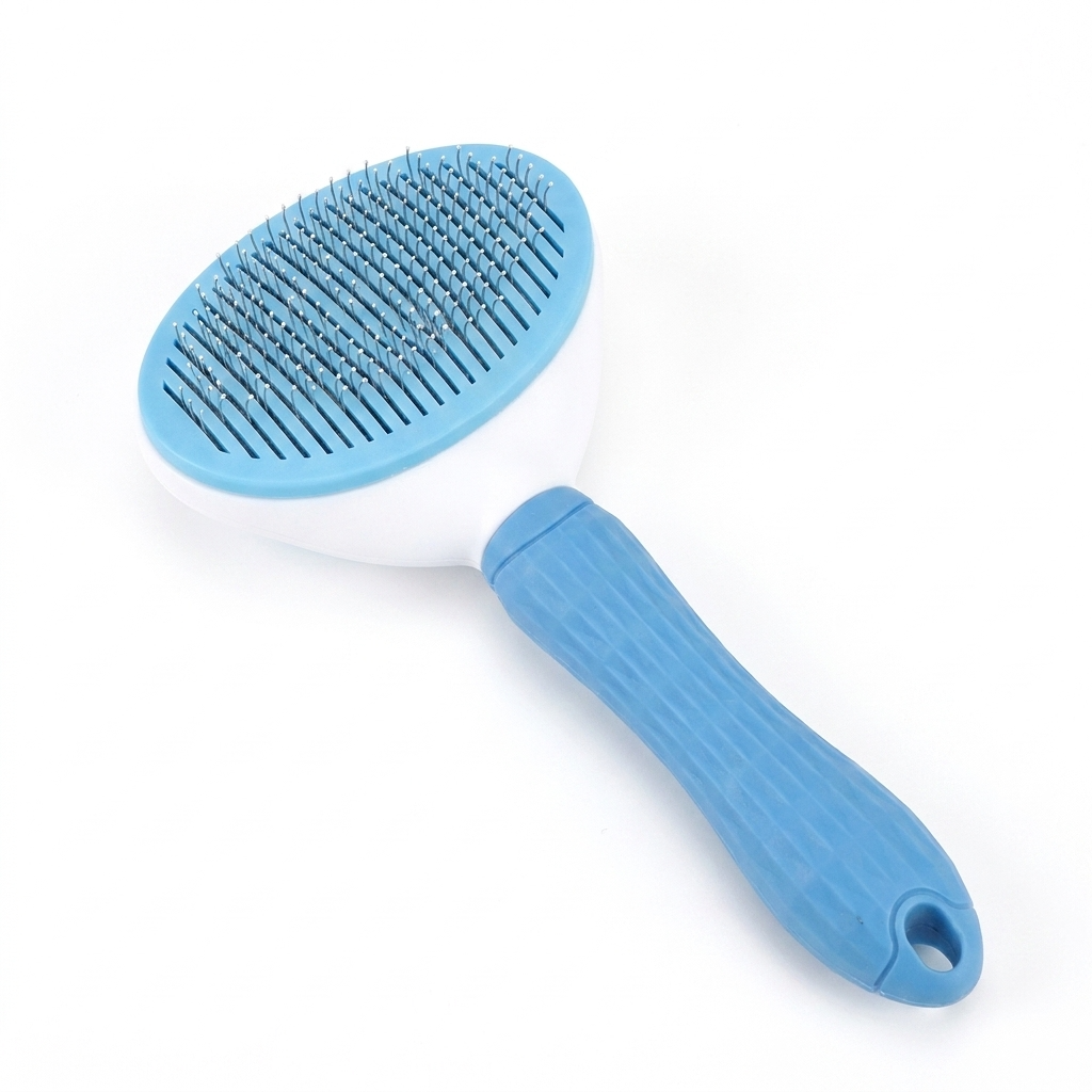Neo10Ten Self-Cleaning Pet Grooming Brush | Dogs, Cats, Rabbits & Horses | Blue