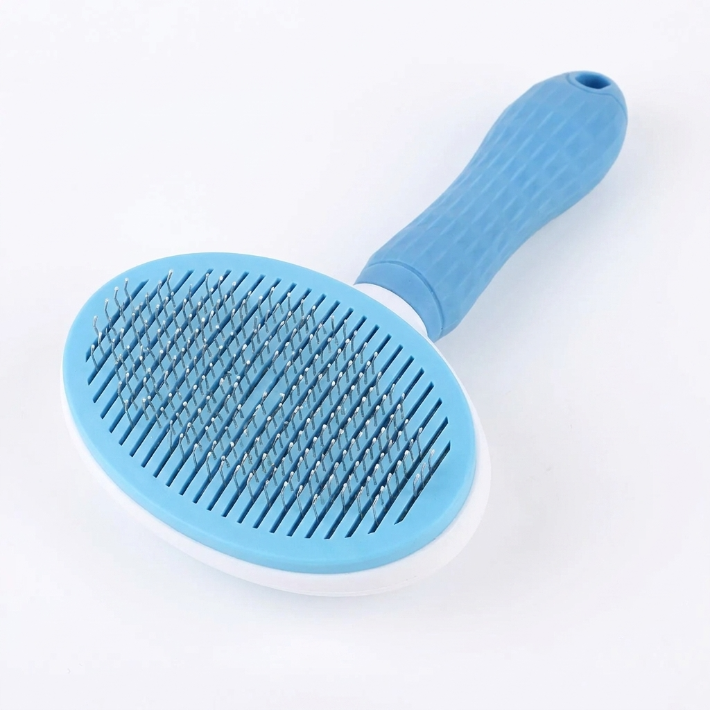 Neo10Ten Self-Cleaning Pet Grooming Brush | Dogs, Cats, Rabbits & Horses | Blue