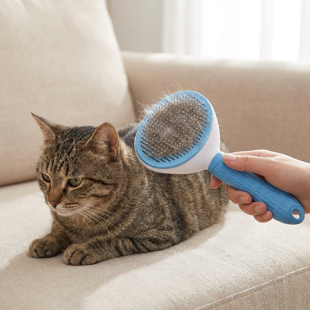 Neo10Ten Self-Cleaning Pet Grooming Brush | Dogs, Cats, Rabbits & Horses | Blue