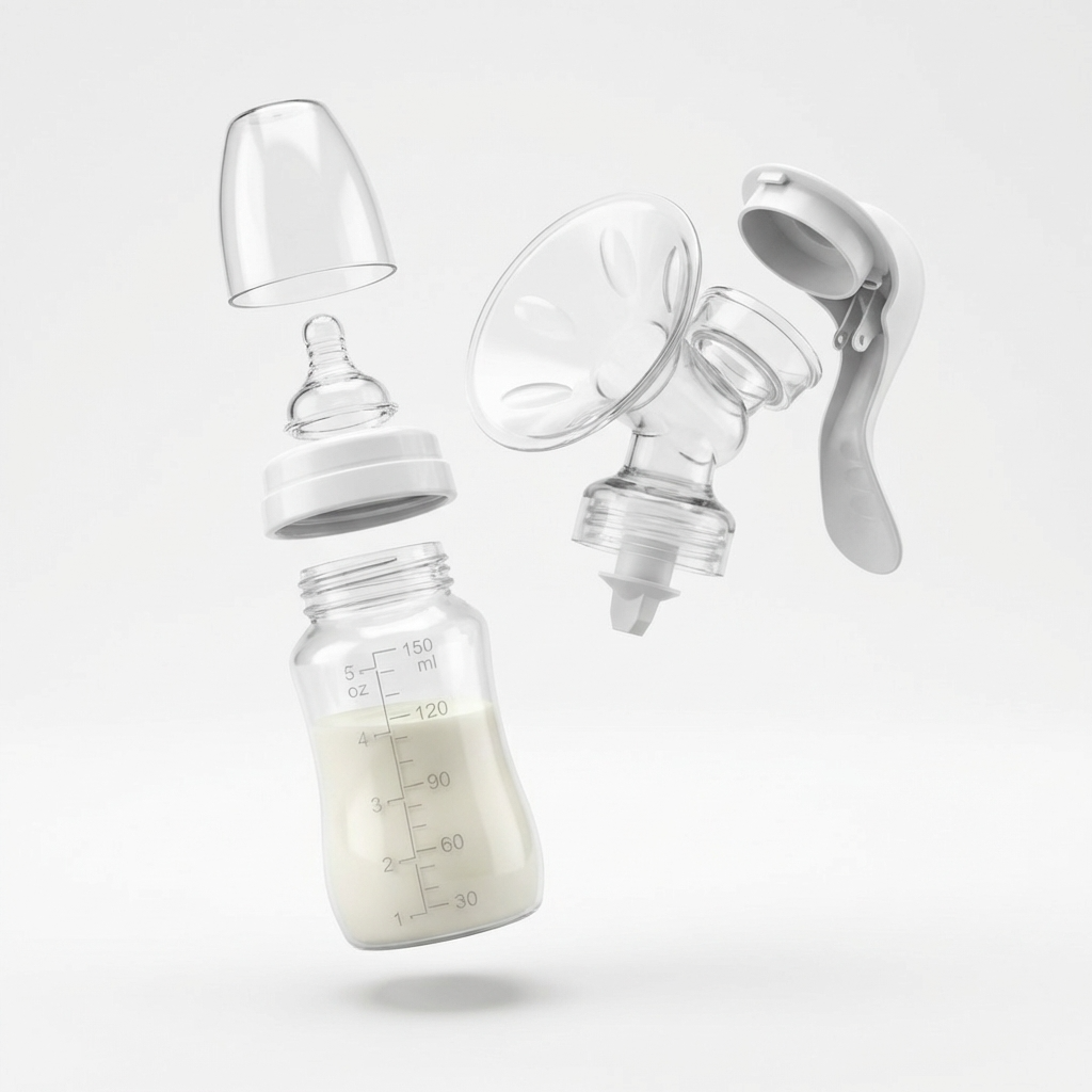 Neo10Ten 2-in-1 Silicone Manual Breast Pump & Milk Storage Bottle | BPA Free | Portable