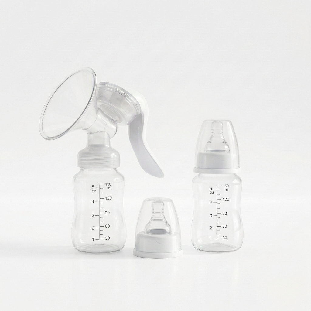 Neo10Ten 2-in-1 Silicone Manual Breast Pump & Milk Storage Bottle | BPA Free | Portable