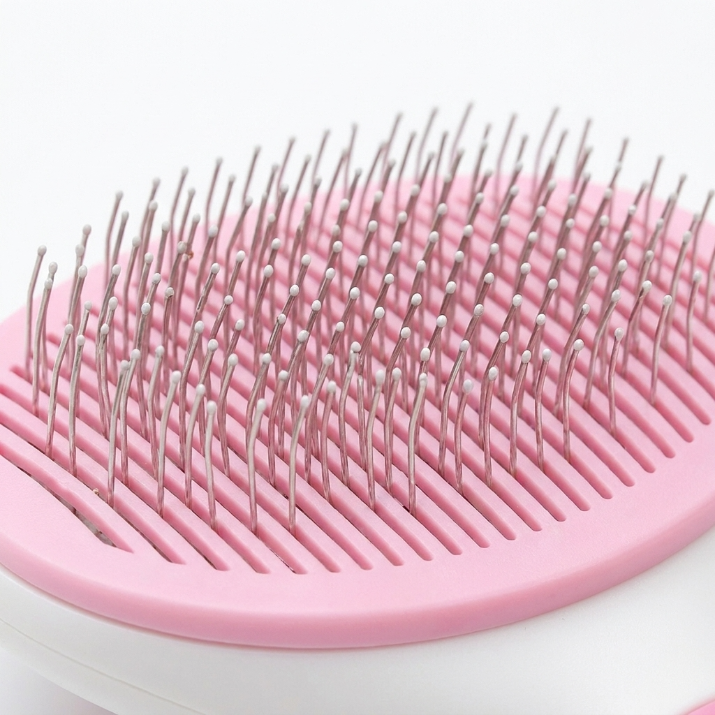 Neo10Ten Self-Cleaning Pet Grooming Brush | Dogs, Cats, Rabbits & Horses | Pink