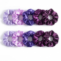 Neo10Ten Silk Scrunchies | Royal Purple Mix | Hypoallergenic Satin | Pack of 10