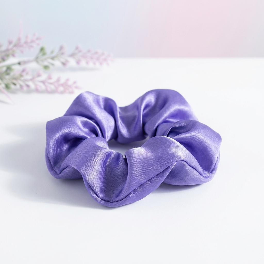 Neo10Ten Silk Scrunchies | Royal Purple Mix | Hypoallergenic Satin | Pack of 10