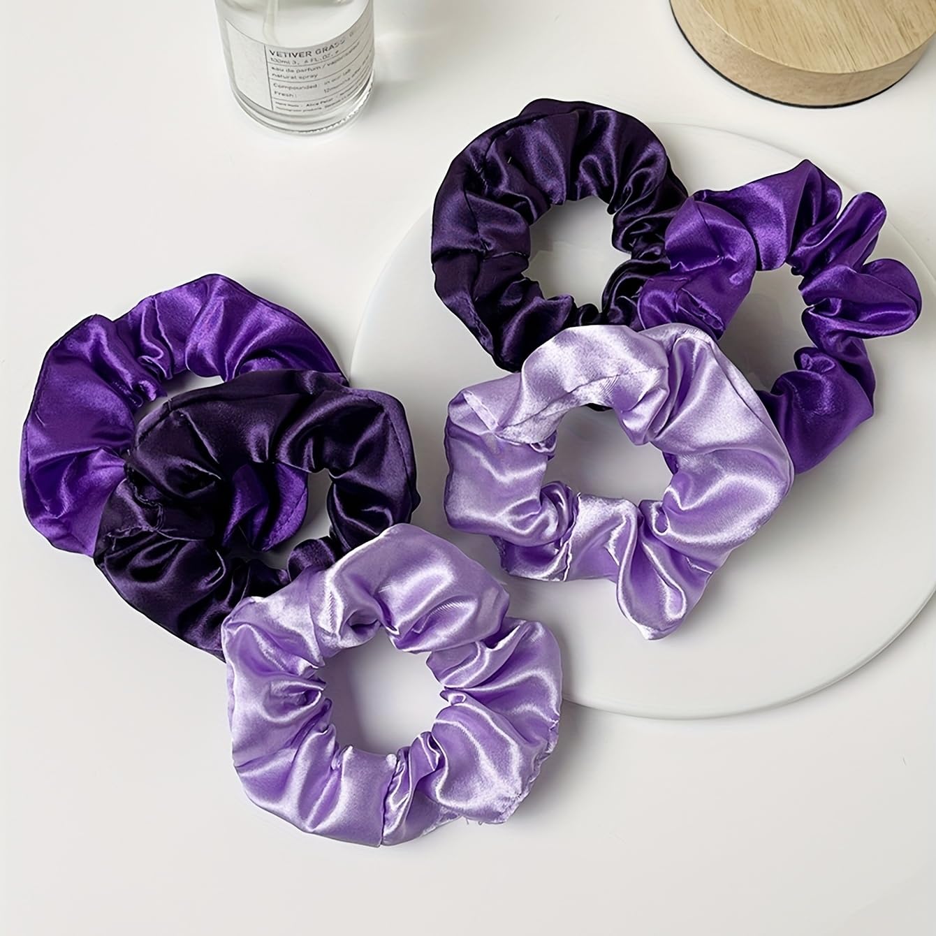 10pcs/Set Silky Hair Scrunchies, Soft Elastic Satin - Comfy And Stylish Hair Accesories, Purple Scrunchies Women, Girls Gentle Texture Minimizes Breakage & Friction Frizz Free [Royal Purple Mix]