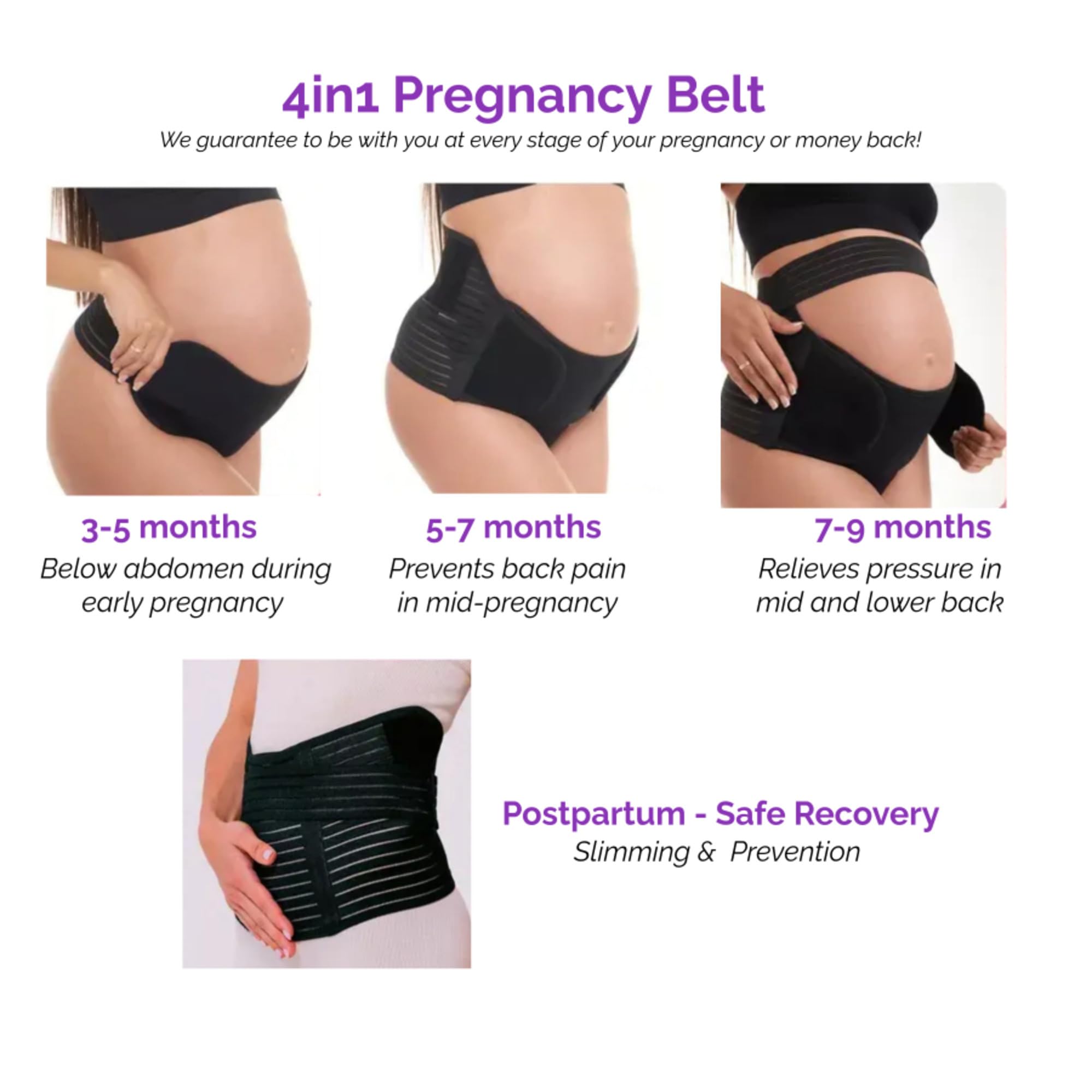 4 in 1 Pressure Relief Pregnancy Belt for Support Maternity - Pelvic Pain SPD&PGP, Hip Pain Relieve Back, Helps Pregnancy Recovery, Pospartum Belt XLarge: 18-20 [100cm - 130cm]