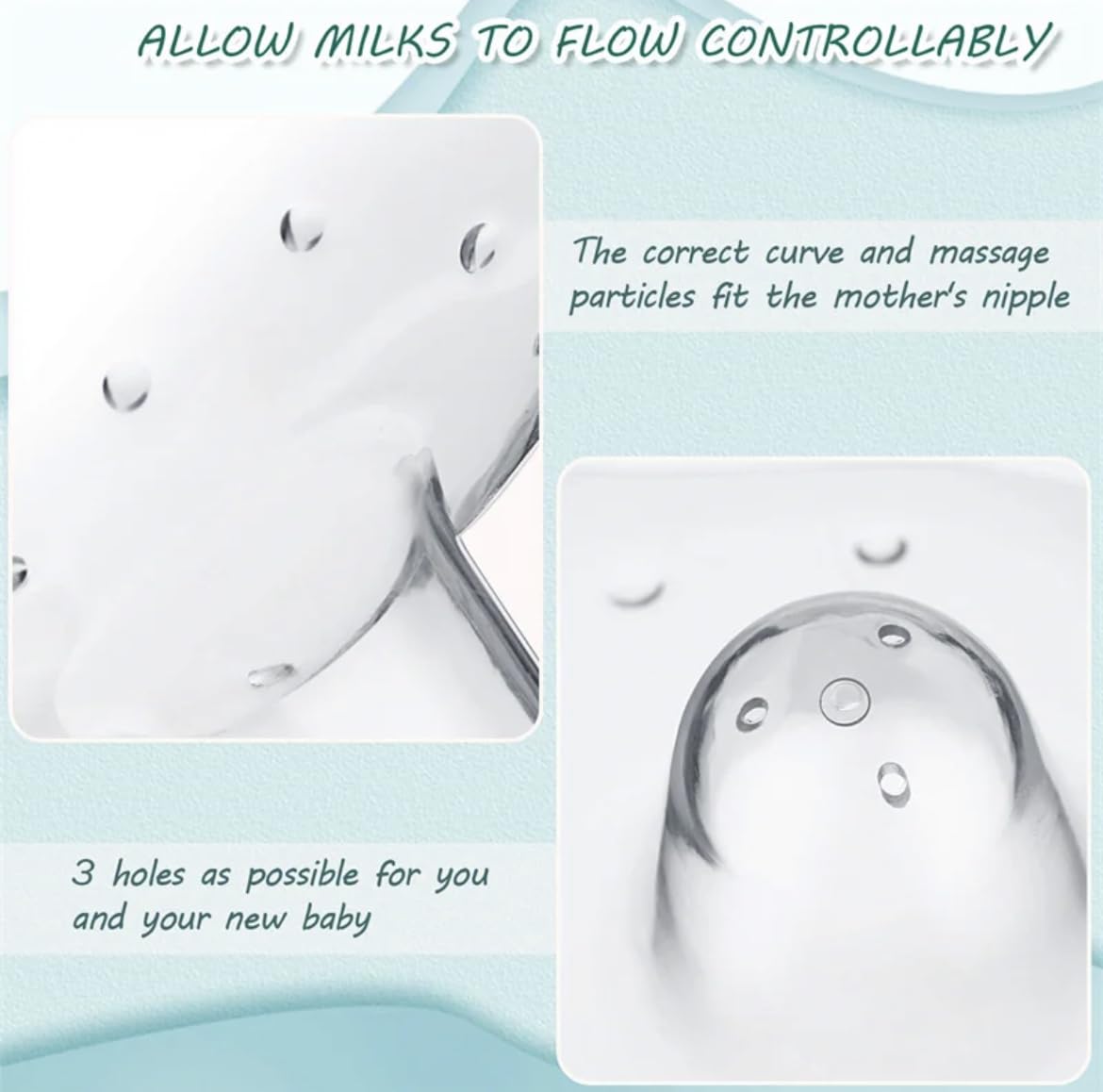 2pcs/Set Nipple Shields for Breastfeeding, Contact Breast Shield, Guards for Newborn - Help with Latch Difficulties, Flat or Inverted Nipples, Breast Feeding BPA Free Reusable Soft Silicone Protectors