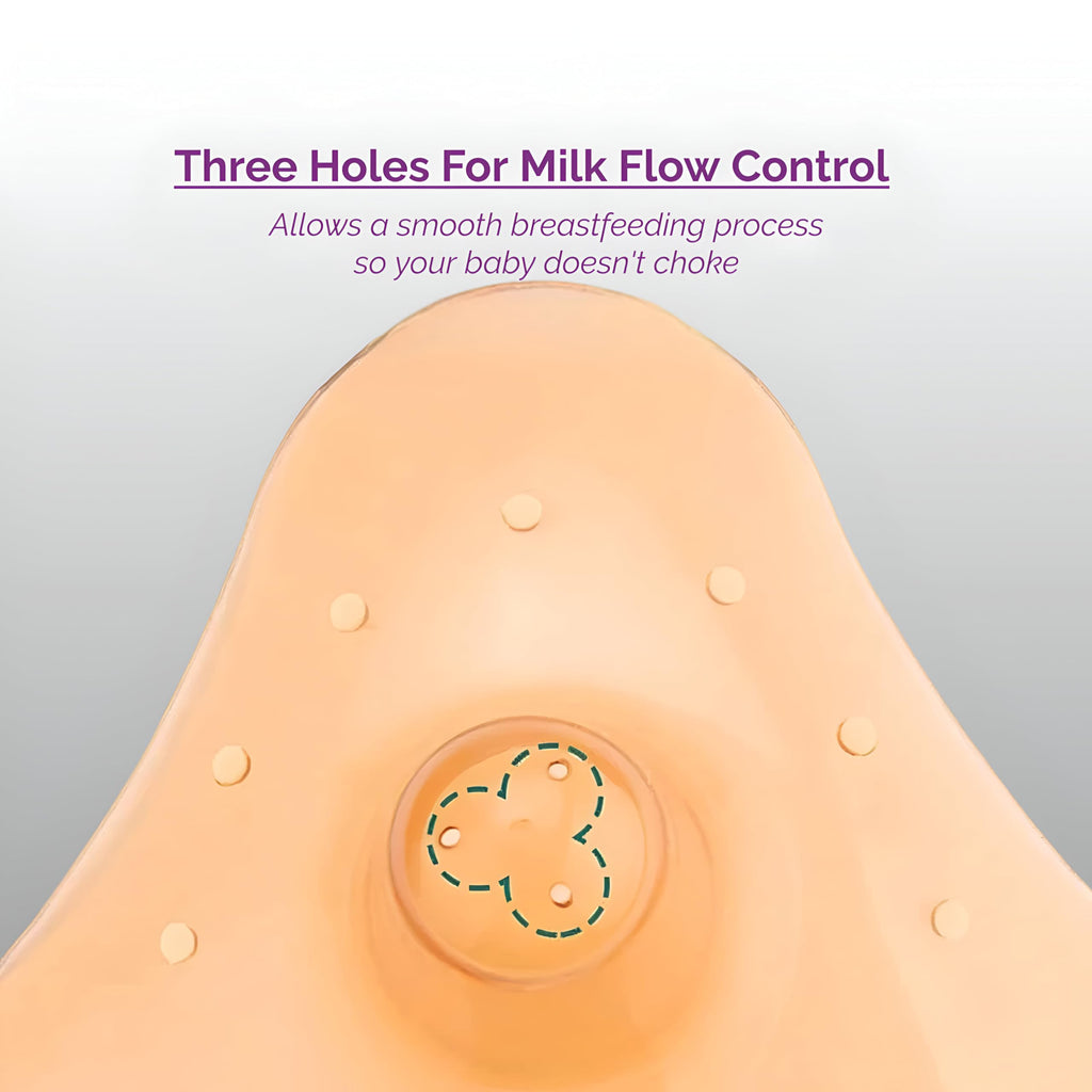 Neo10Ten Nipple Shields for Breastfeeding | Ultra-Thin Silicone | Nude Triangle | Pack of 2
